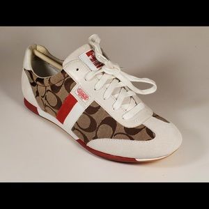 COACH Women's Multicolor Joss Sig Webbing Sneakers Shoes 8.5